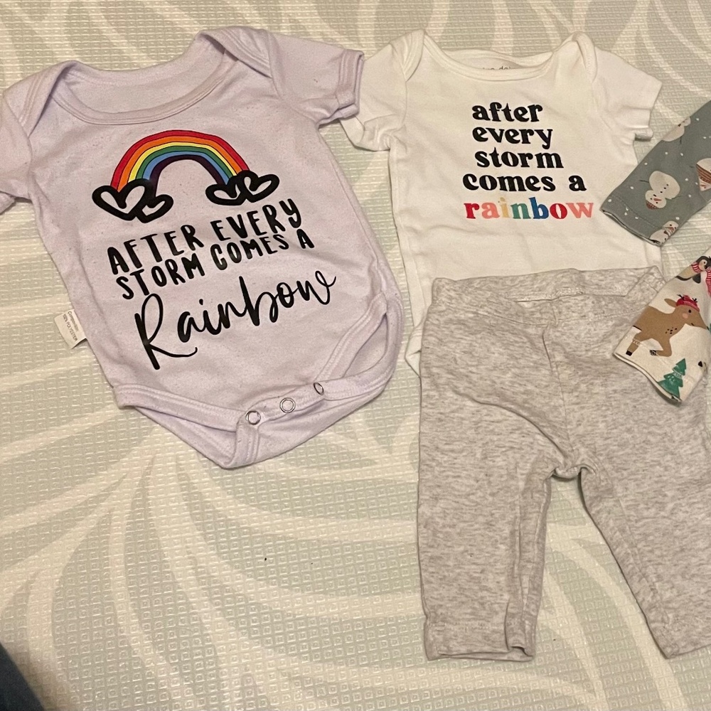 Rainbow baby onesies